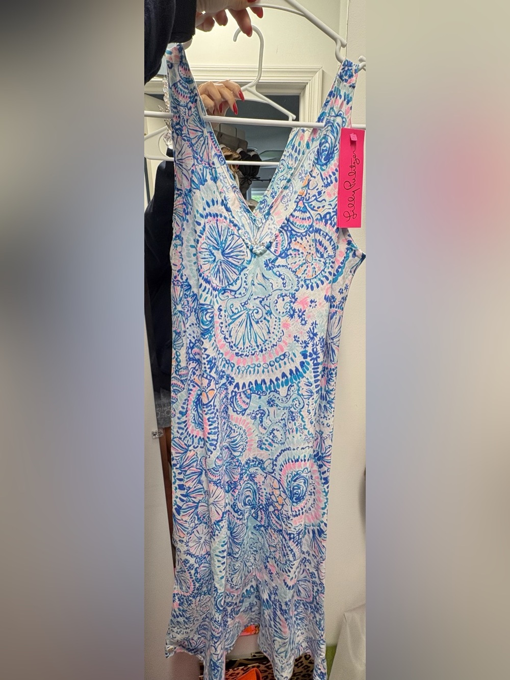 Lilly Pulitzer V-Neck Sleeveless Tank Top - Blue & Pink